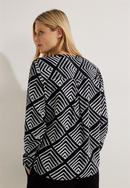 Bluse mit Ornamentprint black
