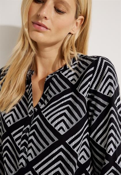 Bluse mit Ornamentprint black