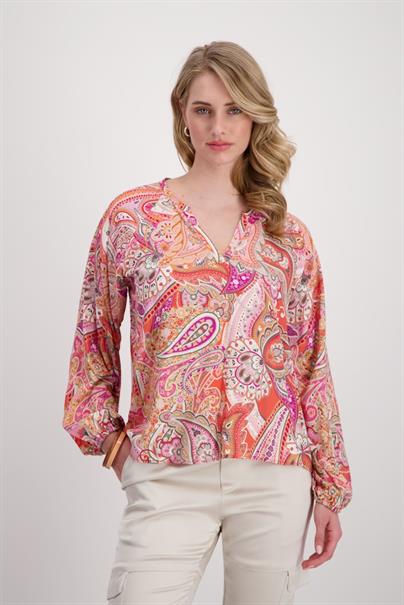 Bluse mit Paisleymuster apricot gemustert