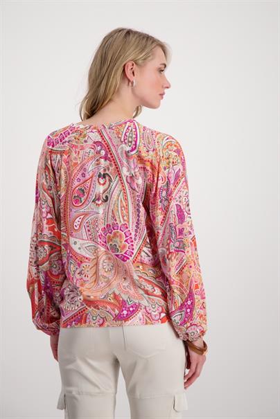 Bluse mit Paisleymuster apricot gemustert