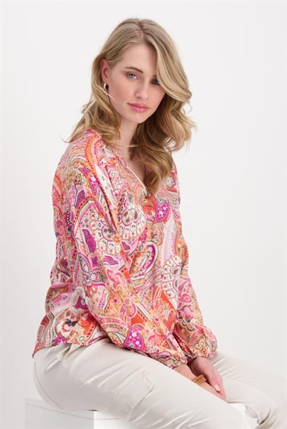 Bluse mit Paisleymuster apricot gemustert