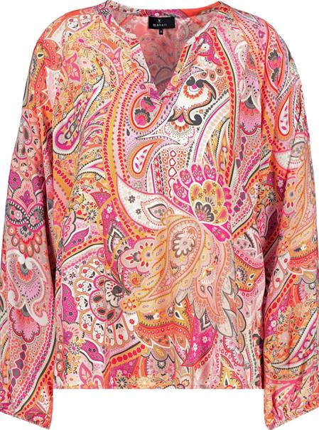 Bluse mit Paisleymuster apricot gemustert