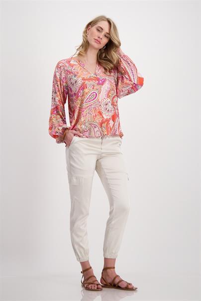 Bluse mit Paisleymuster apricot gemustert