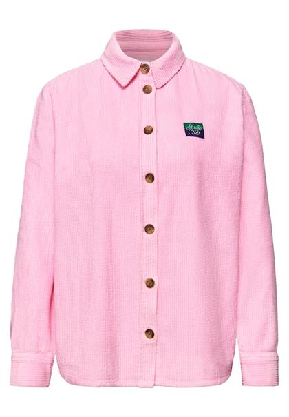 Bluse mit Patchdetail tulip pink