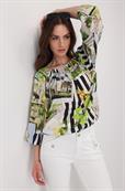 Bluse mit Polaroidmuster marmor gemustert