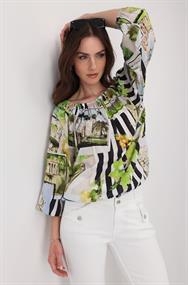 Bluse mit Polaroidmuster marmor gemustert
