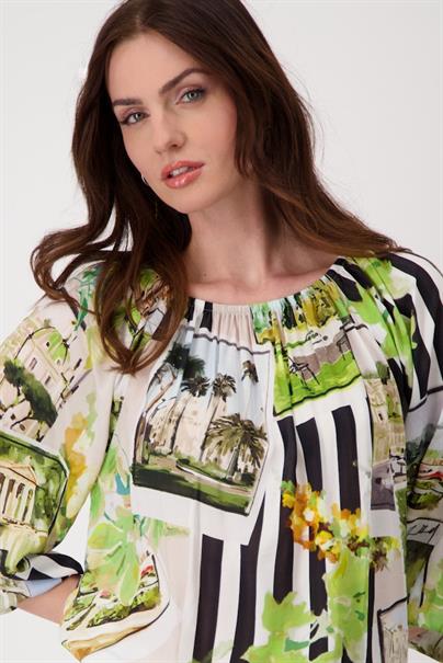 Bluse mit Polaroidmuster marmor gemustert