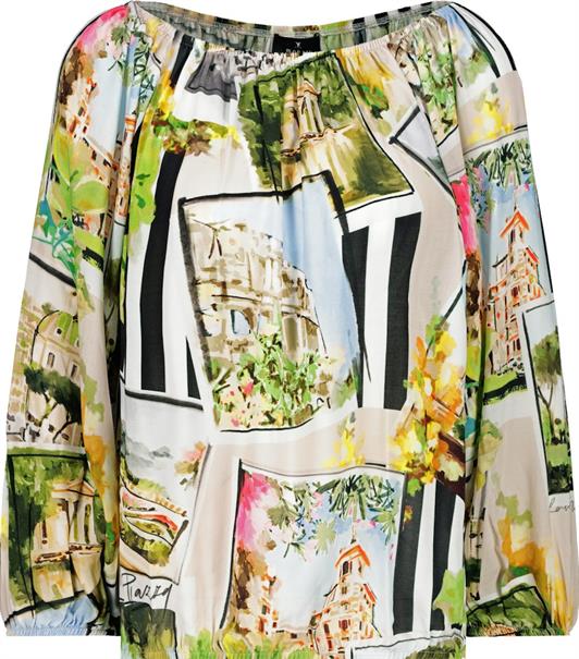 Bluse mit Polaroidmuster marmor gemustert