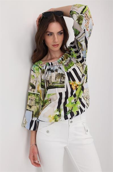 Bluse mit Polaroidmuster marmor gemustert