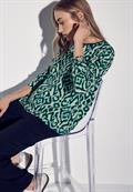 Bluse mit Raffung am Arm hunter green