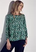 Bluse mit Raffung am Arm hunter green