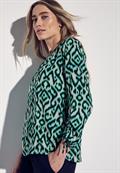 Bluse mit Raffung am Arm hunter green