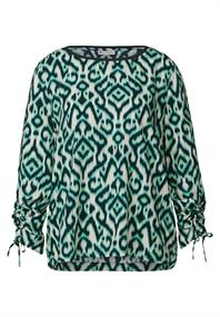 Bluse mit Raffung am Arm hunter green