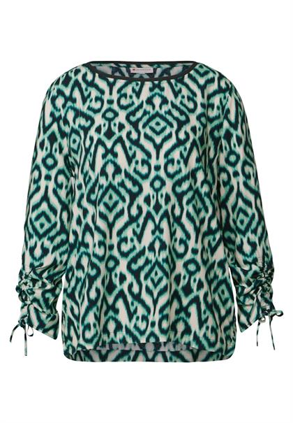 Bluse mit Raffung am Arm hunter green