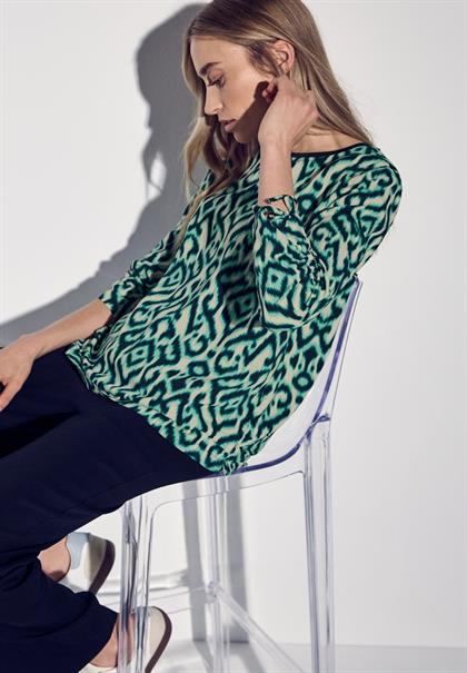 Bluse mit Raffung am Arm hunter green