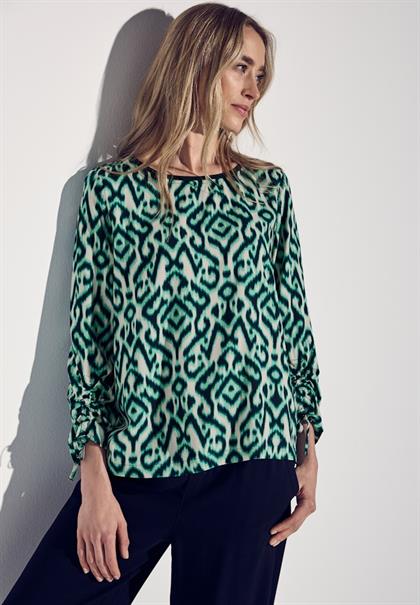 Bluse mit Raffung am Arm hunter green