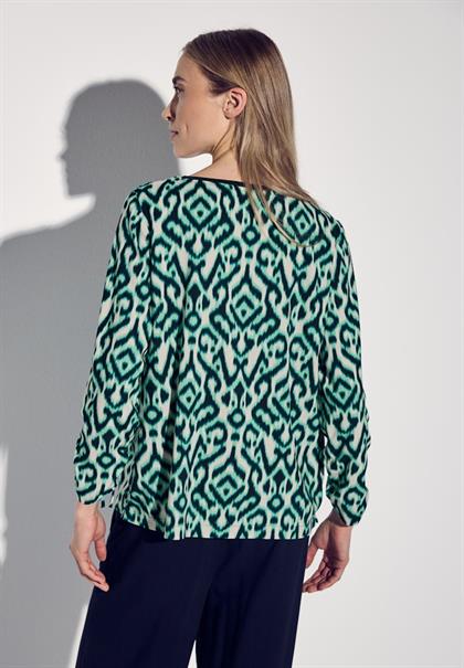 Bluse mit Raffung am Arm hunter green