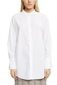 Bluse mit rundem Ausschnitt, organische Baumwolle white
