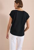 Bluse mit Rundhals und Knotendetail palm breeze green