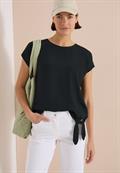 Bluse mit Rundhals und Knotendetail palm breeze green