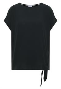 Bluse mit Rundhals und Knotendetail palm breeze green