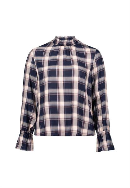 Bluse mit Rüschen dark bluebeige