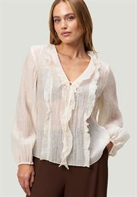 Bluse mit Rüschen eggnog