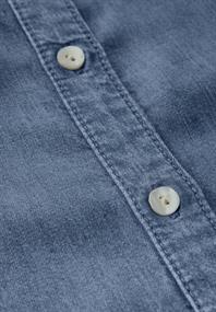 Bluse mit Rüschendetails medium blue soft washed