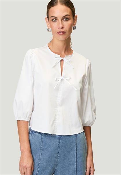 Bluse mit Schleifen brilliant white