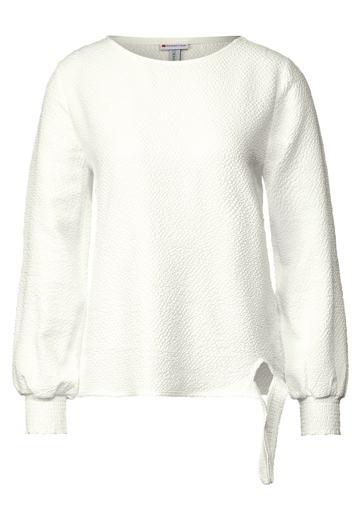Street One Damen Langarmbluse Bluse mit Schleifendetail off white bequem  online kaufen bei