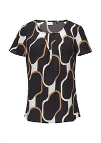 Bluse mit Schmuckkante schwarz