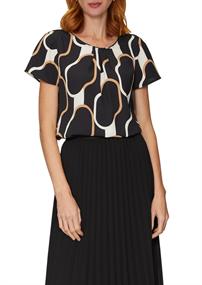 Bluse mit Schmuckkante schwarz