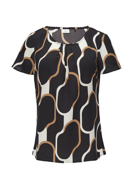 Bluse mit Schmuckkante schwarz
