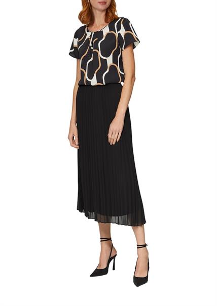 Bluse mit Schmuckkante schwarz