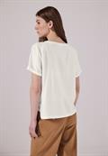 Bluse mit Seiten-Schlitzen off white