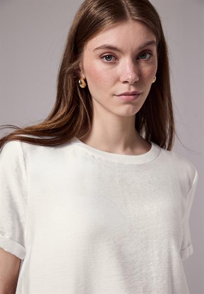 Bluse mit Seiten-Schlitzen off white