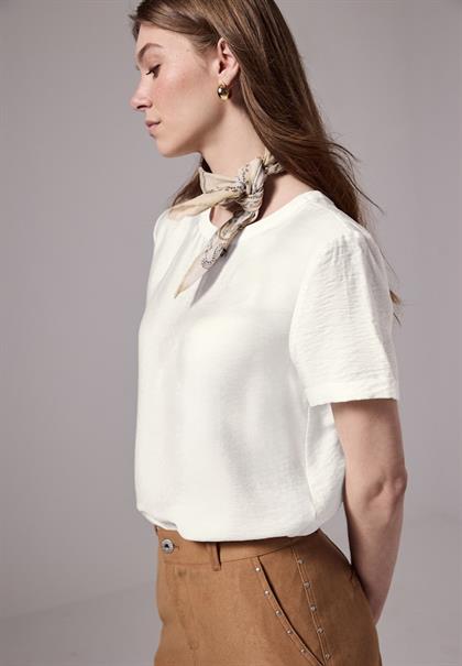 Bluse mit Seiten-Schlitzen off white
