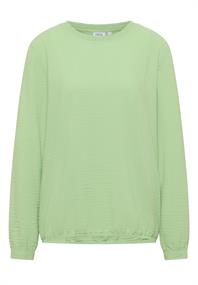 Bluse mit Smock-Ausschnitt bamboo green