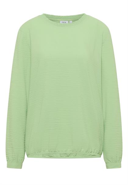 Bluse mit Smock-Ausschnitt bamboo green