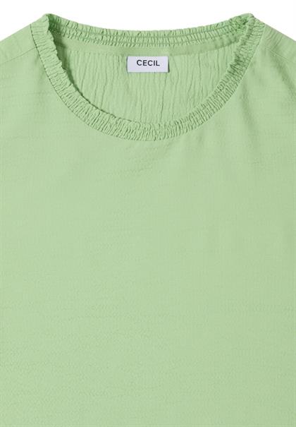 Bluse mit Smock-Ausschnitt bamboo green