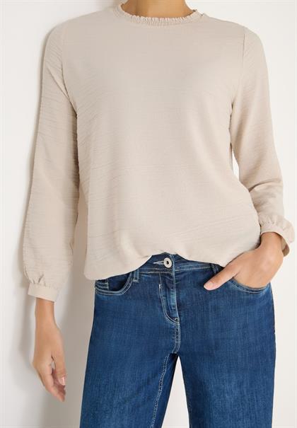 Bluse mit Smock-Ausschnitt pearl beige