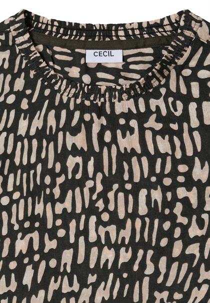 Bluse mit Smock-Ausschnitt raw khaki