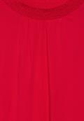 Bluse mit Smock-Details mandarin red