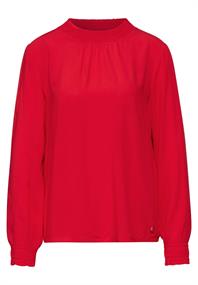 Bluse mit Smock-Details mandarin red