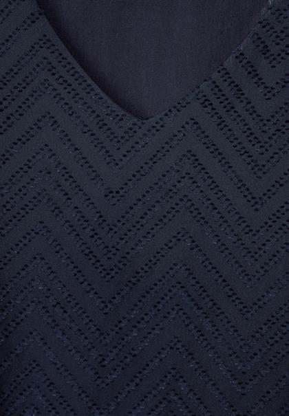 Bluse mit Smokdetails deep blue