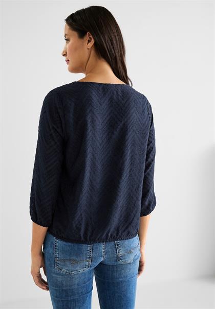 Bluse mit Smokdetails deep blue