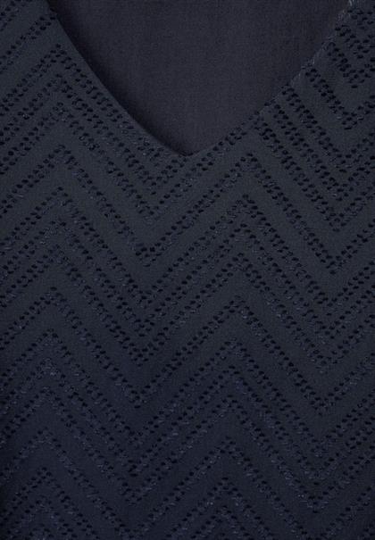 Bluse mit Smokdetails deep blue