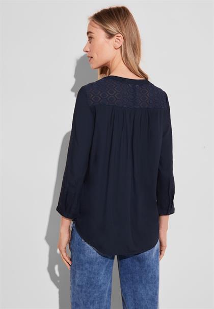 Bluse mit Spitzendetail deep blue