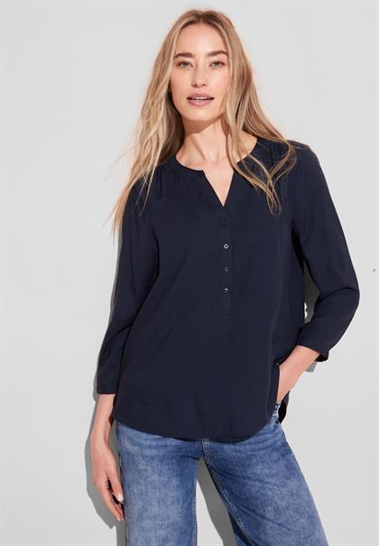 Bluse mit Spitzendetail deep blue