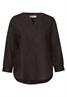 Bluse mit Split Neck aus Leinenmix espresso brown